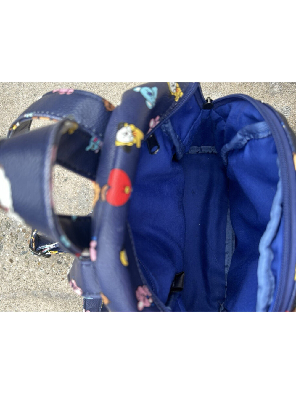 BT21 Mini Backpack Line Friends Women’s Blue Allover Printed Adjustable Straps - Picture 2 of 6